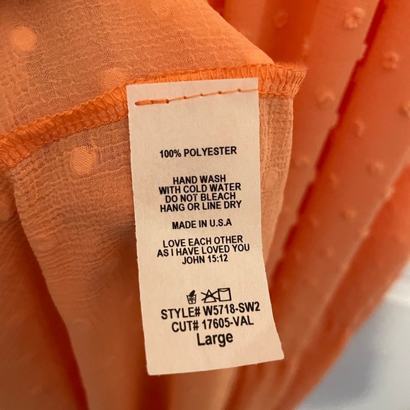 REB. in J 200 peach Maxi dress size large New with tags - Picture 6 of 7